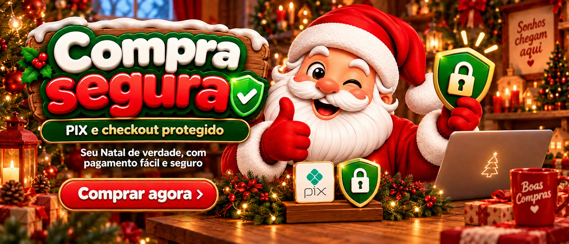 Compra segura na Loja Noel. Pagamento no PIX e checkout protegido.