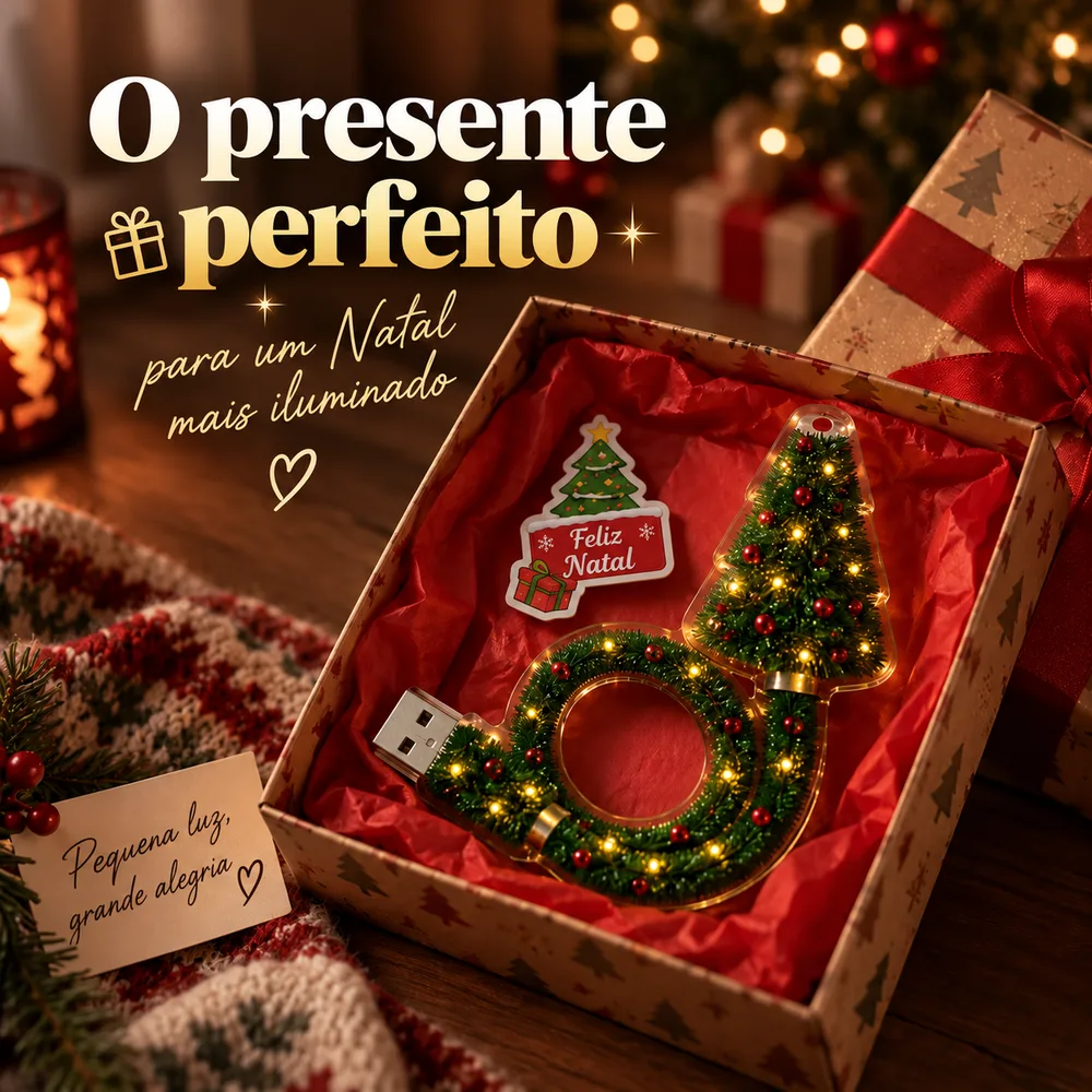 HollyGlow — Projetor de Natal USB