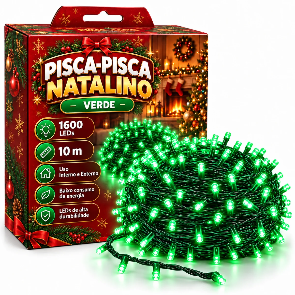 Pisca-Pisca 10M Verde — Encanto Verde